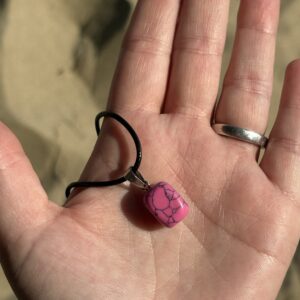 Collana gioiello con quarzo rosa