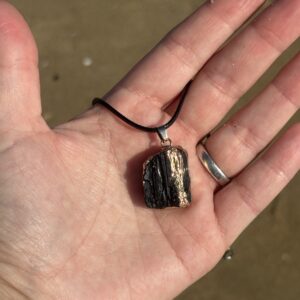 Collana gioiello con tormalina nera